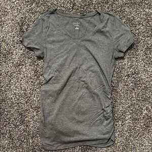 Isabel Maternity by Ingrid & Isabel Gray Short Sleeve V-Neck Tee